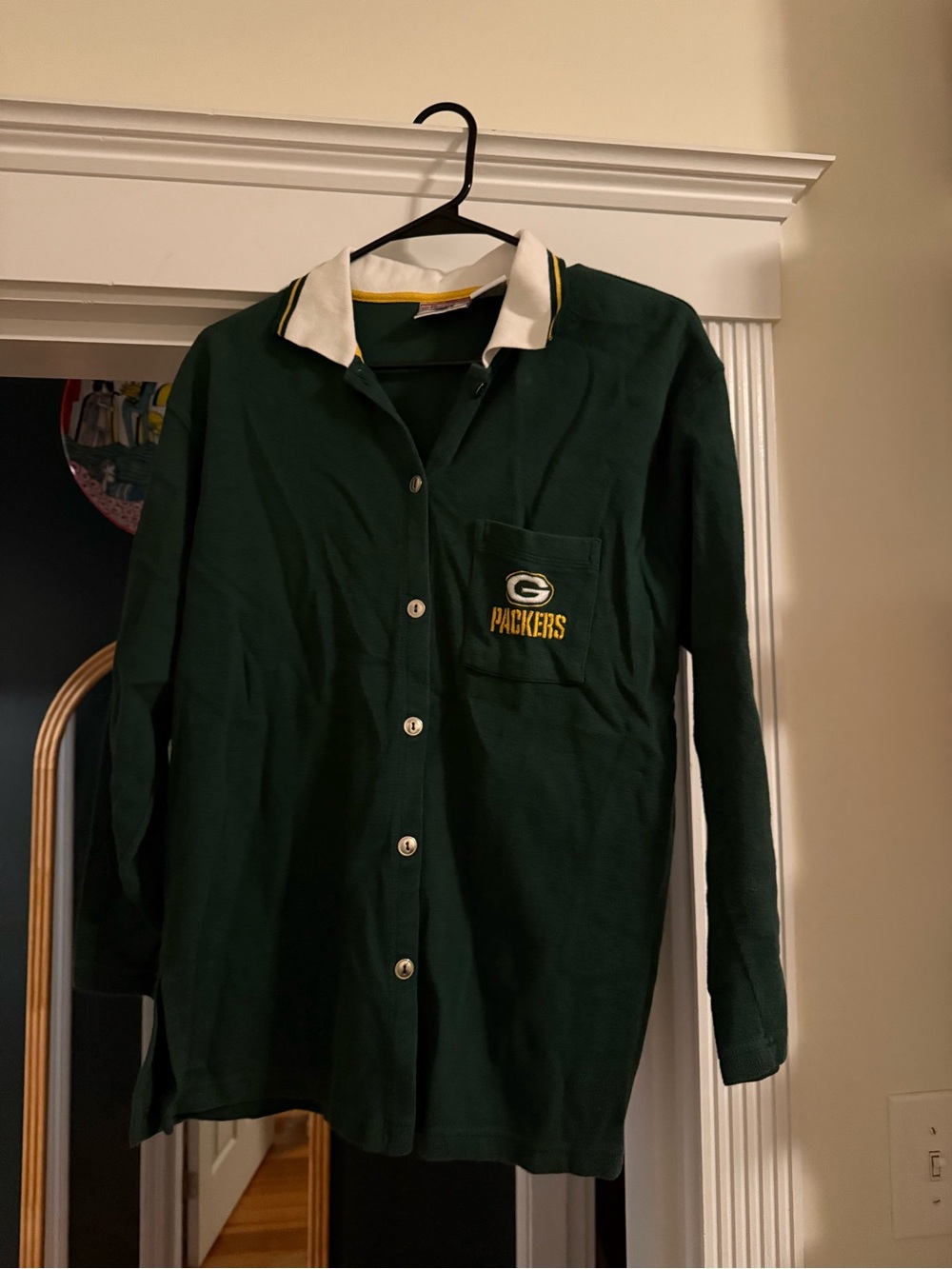 Green Bay Packers NFL GameDay Clothing Co Vintage Long Sleeve Polo Shirt Size S